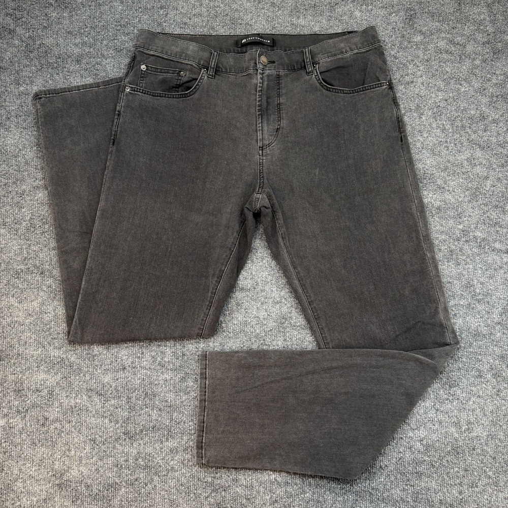 Travis Mathew Denim Jeans Men 35x30.5 Black Stretch 5-Pocket Straight